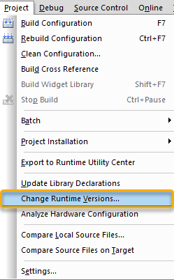 Change Runtime Versions