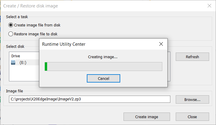 Clone image progress