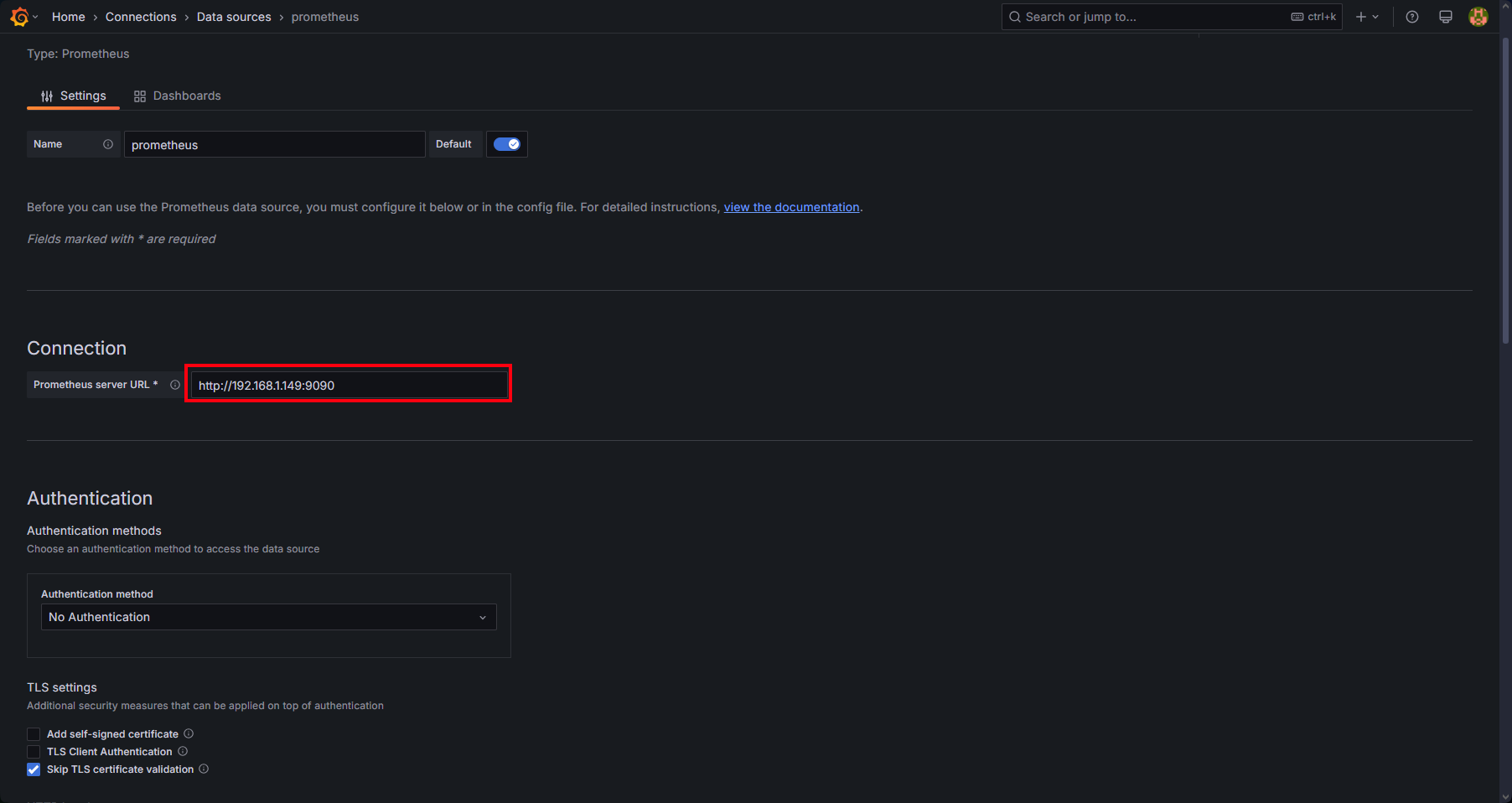 Prometheus datasource